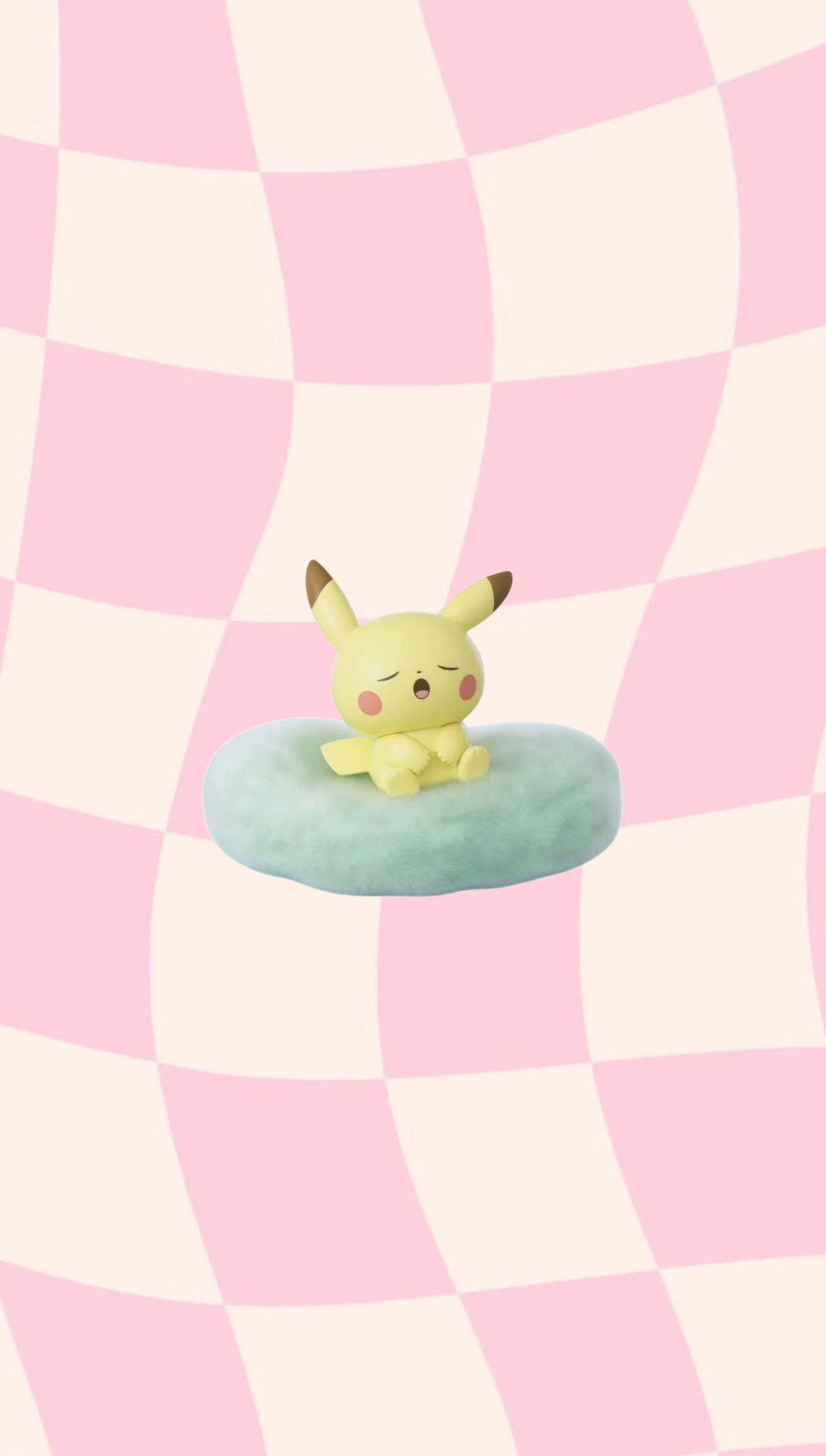 Hollybox Pokepeace napping Pikachu figure on a mint plush cloud, Sweet Dreams series