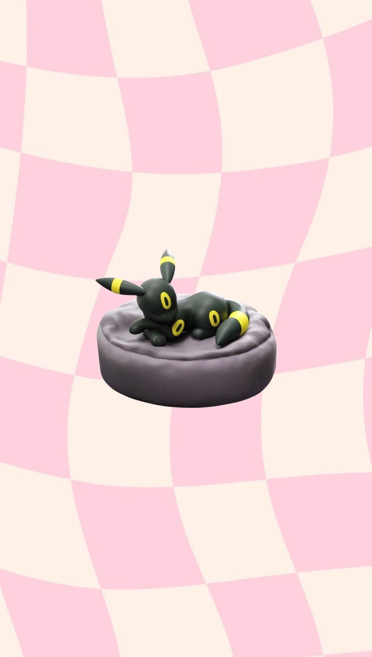 Hollybox sleeping Umbreon mini figure on a black cushion, Sweet Dreams Sleeping Series blind box