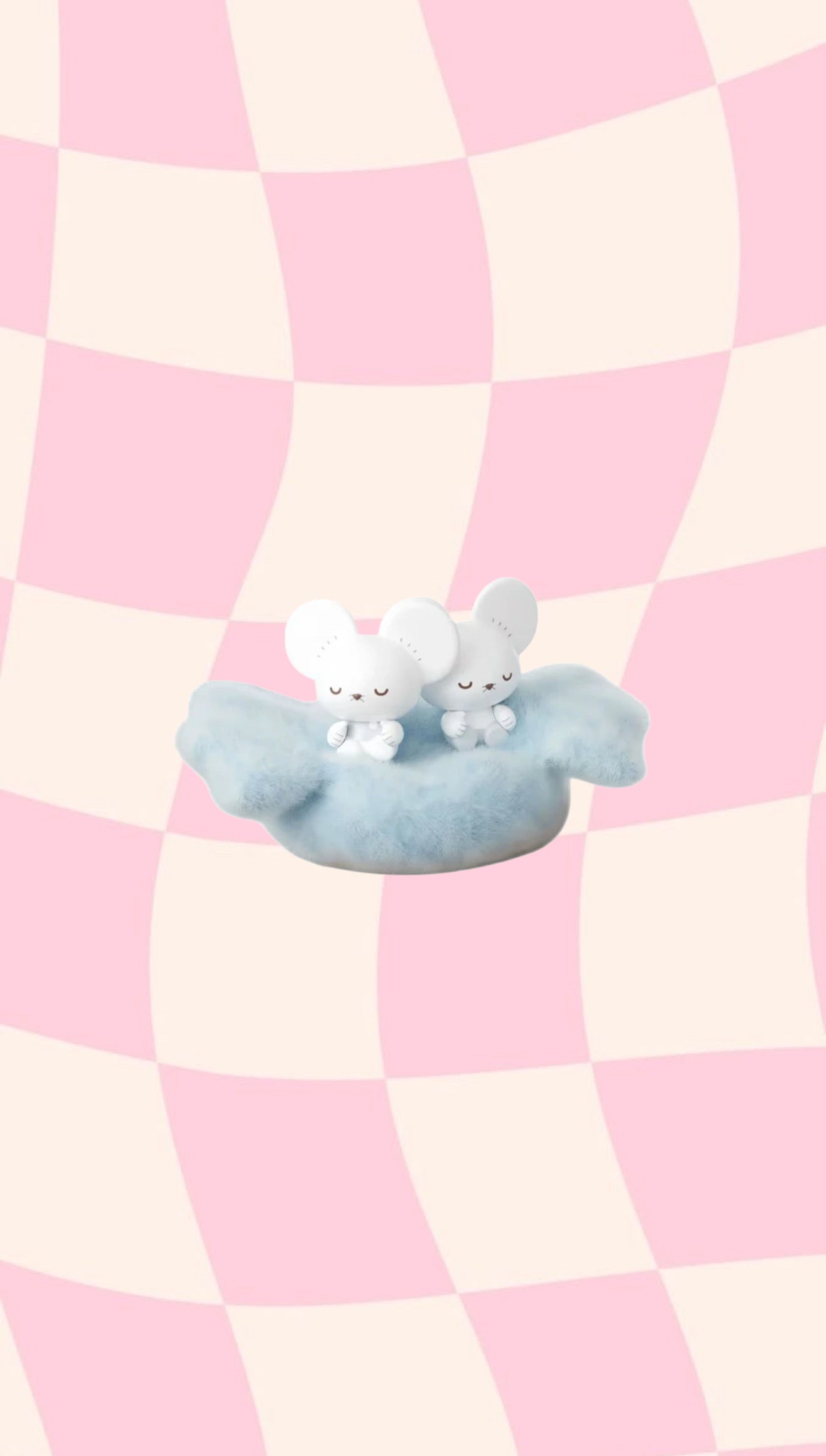 Hollybox Pokepeace sleeping Tandemaus pair figure on a blue plush cloud, Sweet Dreams series