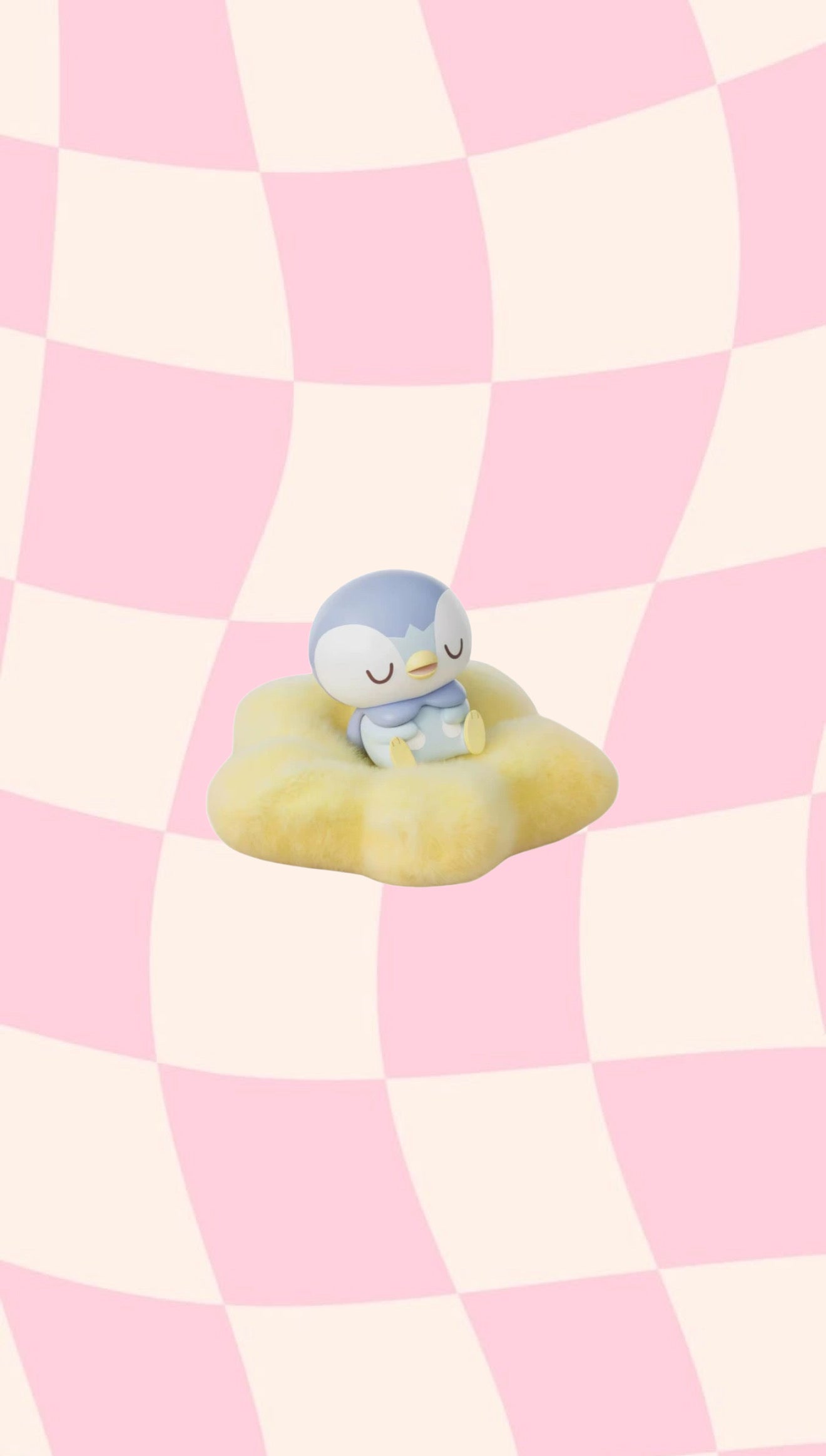 Hollybox Pokepeace sleeping Piplup figure on a yellow plush cloud, Sweet Dreams series