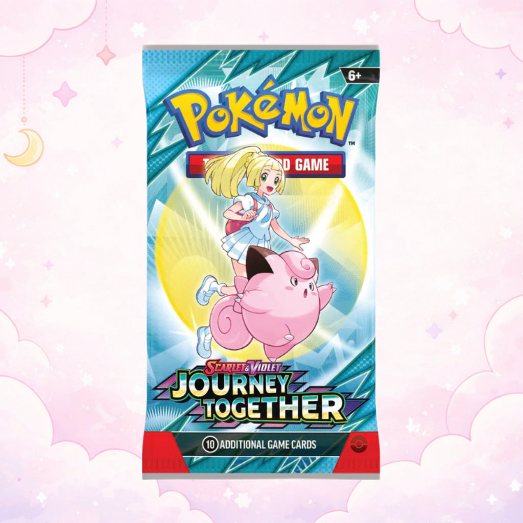 Pokemon TCG Journey Together Booster Pack - Scarlet and Violet expansion featuring Clefairy and Trainer artwork